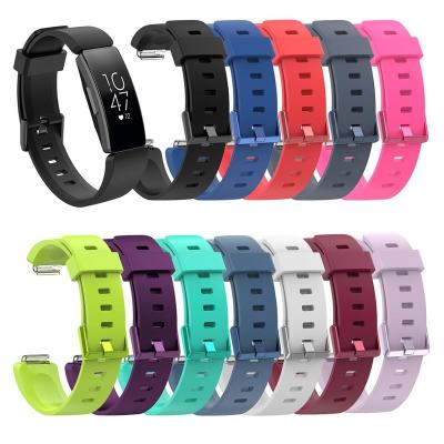 China New Arrival Soft Leather Wristband Replacement Time Band Strap Colorful Silicone Strap For Fitbit Inspire Watch Band Accessories for sale