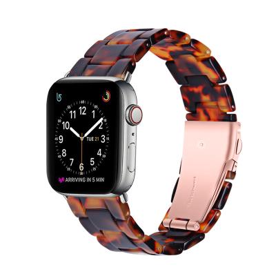 China QULUCCI Resin Suitable For Apple Watch 40mm44mm Fashion Strap Resin Strap Stainless Steel Material Replacement Strap for sale