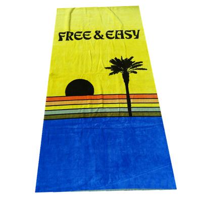 China Cheap Promotional Tablets Custom Design Cotton Jacquard Beach Towels for sale