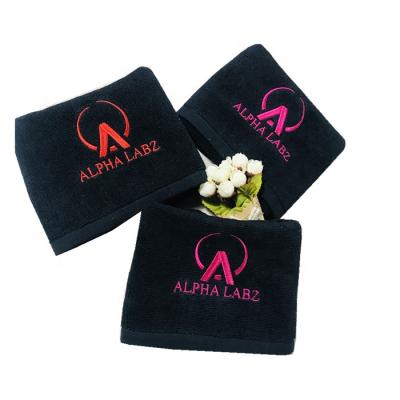 China Custom Compressed Cotton 100% Gym/Sports/Fitness Towel With Embroidery Logo for sale