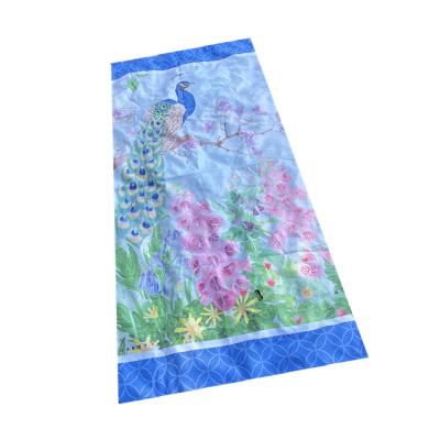 China Compressed custom printed quick dry recycled plastic microfiber sand waffle free beach towel with bag for sale