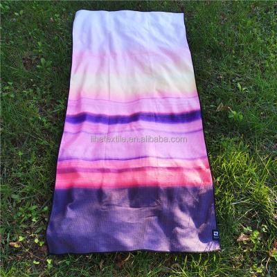 China Bilateral Printed QUICK DRY Microfiber Beach Towel Sand Free Proof Reused Beach Towel for sale