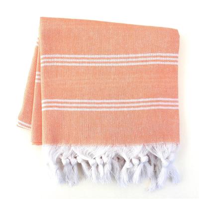 China Customized Compressed Stripes Cotton Turkish Towel, Hign Quality Fouta Towel for sale