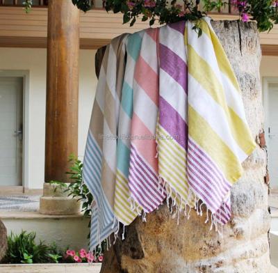 China Compressed Turkish Towel Fouta Peshtemal For Beach Bath Spa Yoga Hammam Gymnasium Wrap Pareo Sarongs 100% Cotton Various Colors for sale