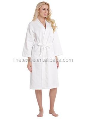 China Light Weight Different Color Women's Hotel Spa Kimono Collar Long Robe Waffle Weave Wrap Robe Long Robe QUICK DRY for sale