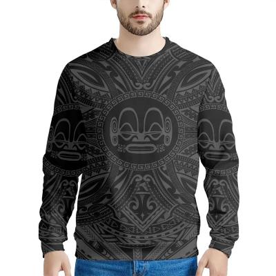 China Polynesian Sweater Wholesale QUICK DRY Color Mens Mark Islands Graphic Print Mens Long Sleeve Sweatshirts Round On Demand Long Sleeve for sale