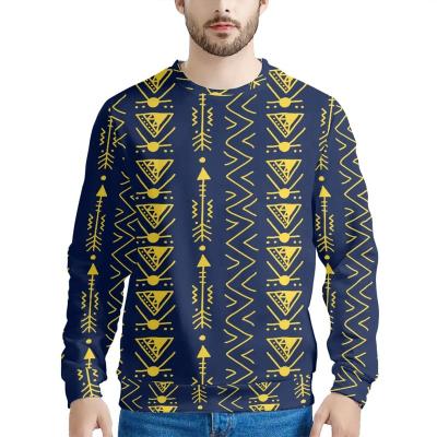 China Dropshipping QUICK DRY Men's Crewneck Sweatshirt With Spring Traditional African Tribal Print Men's Casual Long Sleeve Tops Shirt Men for sale