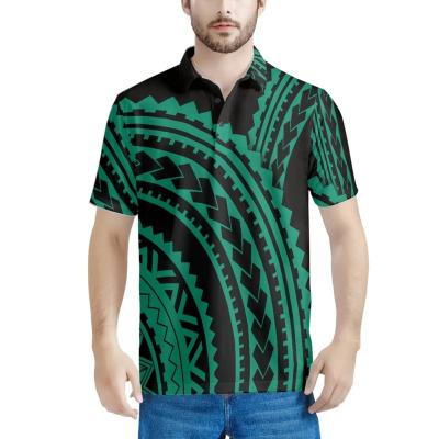 China Custom Private Label Men's Polynesian Totem Large Polo Shirt Pattern QUICK DRY PRINTED Up Casual Polo T Office Tops Mens for sale