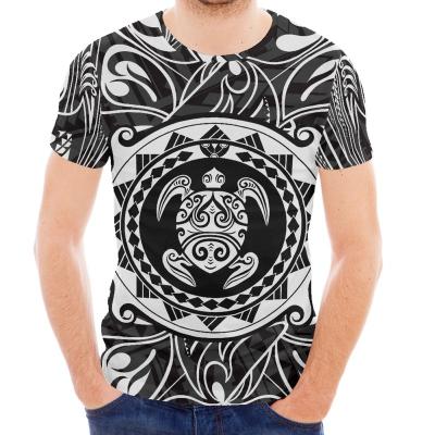 China Wholesale QUICK DRY Men's Loose Short Sleeve Round Neck Beach T-shirt Top Men's Polynesian Breathable T-shirt Maori Tribal Sea Turtle Tattoo for sale