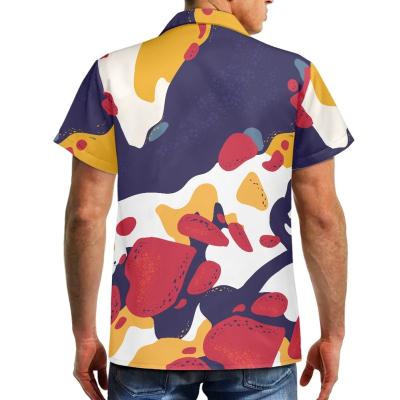 China Wholesale Custom Mens Hawaiian Mens Short Sleeve Shirt Abstract Graphic Print Breathable Casual Shirts Plus Size Youth Vacation Shirt OEM for sale