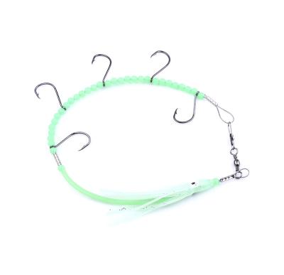 China Hook Yarn Line Beads Ocean Boat Fishing Twine Octopus Squid Soft Luminous Bait Hook for sale