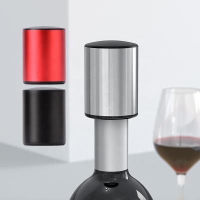 China Wholesale Custom Logo Alloy Stainless Steel Wine Bottle Savings Black Red Accessories Durable Vacuum Wine Stopper for sale