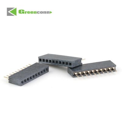 China Industrial PCB Socket Female Header 1.27mm Pitch Single Row dip Type   manufacturer different types of electrical PCB connectors for sale