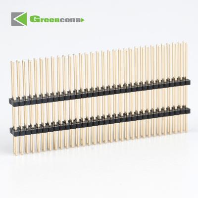 China Brass custom connector manufacturer male header pins Pitch 1.27mm Pin Header Dual Rows DIP Type Connector soldering header pins for sale