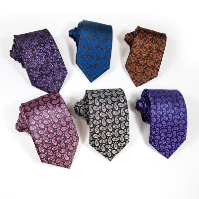 China Fashionable new design handmade 6 color cashew flower polyester tie for sale