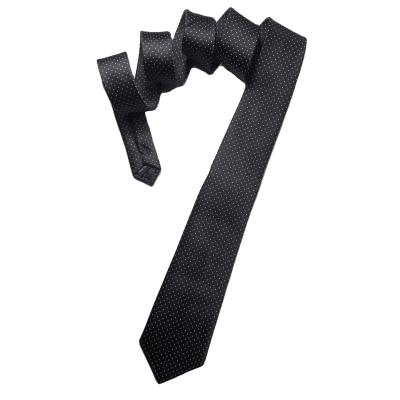 China high end custom made man tie 100%polyester factory wholesale black and white dot polyethylene tie for sale