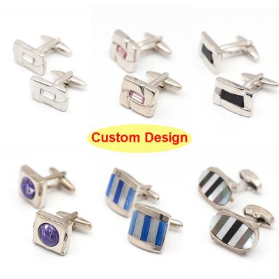 China Wholesale Alloy ODM Gemstone Button Covers Cufflinks Mens Custom Cufflinks for sale