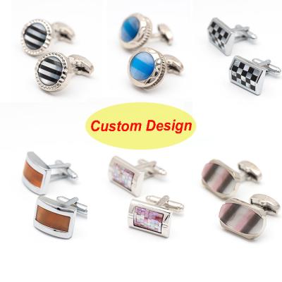 China Wholesale Gemstone Mens ALLOY Round Shape Cufflinks Button Covers Custom Cufflinks for sale