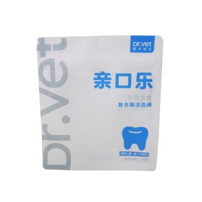 China Shape Pet Medical Supply Side Flat Bottom Moisture Proof Square Transparent Holder Up Packaging Pouches for sale