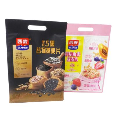 China High Quality Safety Food Packaging Laminated Pouches For Oats Aluminum Foil Bag With Punch Handle for sale