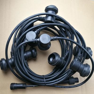 China Indoor Expandable E27 Sockets String Rubber Cable 2*1.0 Festoon Cable 10m for sale