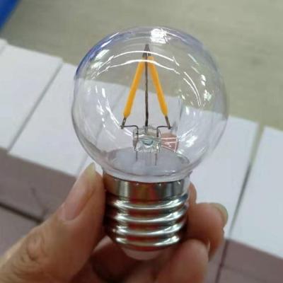 China Plastic Garden Festoon Light Bulb LED Glass Filament G45 S14 Bulbs for sale