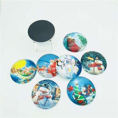 China Eco - Friendly Material Customized Christmas Glass Fridge Magnets For Fridges for sale