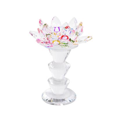 China Wholesale crystal glass lotus candle holder from Europe for sale