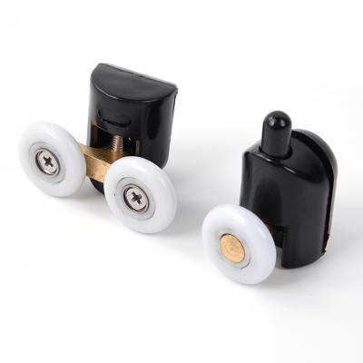 China Jiahui Good Quality Modern Black Shower Bathroom Accessories Roller Wheel 8pcs/set for sale