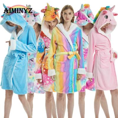 China AIMINY 2020 Wholesale Flannel Women's Onesie Pajamas Christmas Blue Cosplay Bathrobe QUICK DRY Sleepwear Costume Unicorn Robe Unisex for sale