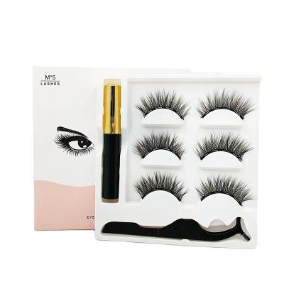 China No Glue Wholesale Vegan Natural Silk Eyelashes Long Magnetic Eyelashes for sale