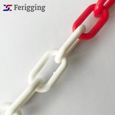 China Traffic road 4mm Safety Chain/traffic Road/white-red PE ColourfulChain Plastic Chain For Traffic Road for sale