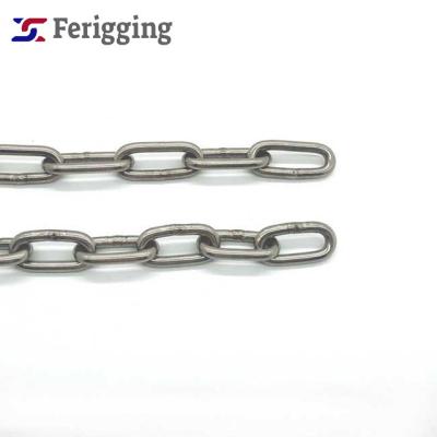 China Guardrails Hot Selling 4mm SS304/316/316L DIN763 Germany Standard G50 Stainless Steel Link Chain For Industrial for sale