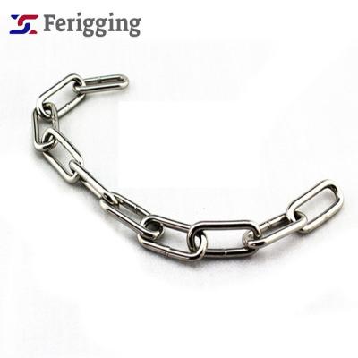 China Guardrails Hot Selling 6mm SS304/316/316L DIN763 Germany Standard G50 Stainless Steel Link Chain For Industrial for sale