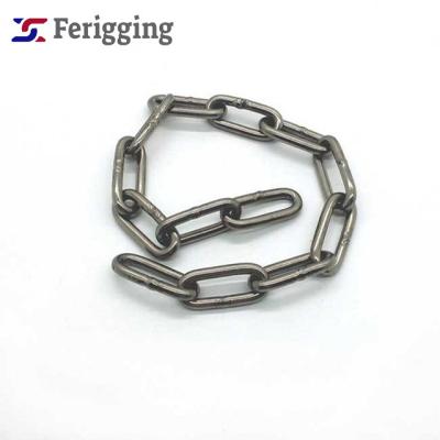 China Guardrails Hot Selling 10mm SS304/316/316L DIN763 Germany Standard G50 Stainless Steel Link Chain For Industrial for sale