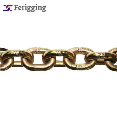 China Car 8.7mm High Tensile ASTM90 Standard G70 Galvanized Welded Short Link Alloy Transport Chain for sale