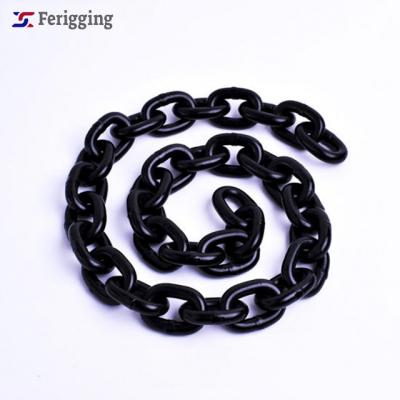 China Overhead Lifting 7mm High Strength EN818-2 G80 20Mn2 Blacken Alloy Overhead Lifting Chain for sale