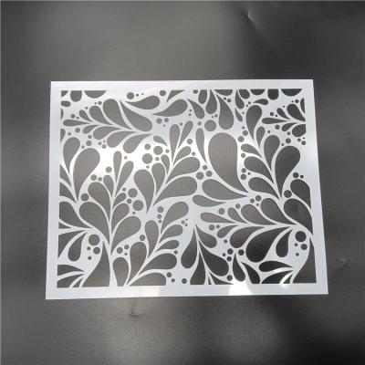 China Bendable Laser Cut PET Plastic Decoration White Wall Stenciling For Room for sale