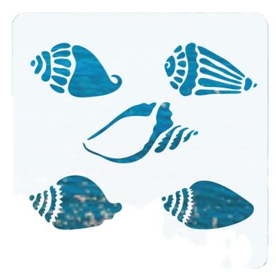 China Custom Sea Bendable Shell Stencil Reusable Stencils For Painting Create DIY Mermaid Shell Decor for sale