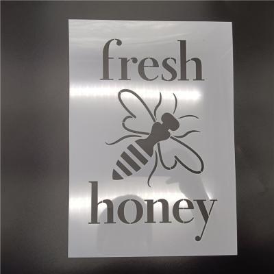 China Bendable Bee Sunflower Inkjet Stencil Painting Plastic Stencils For Walls for sale