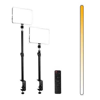 China 2 Packs PORTABLE Desktop Mount Stand With Slim Rim LED Panel Video Studio Photo Shooting Lights for sale