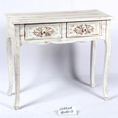 China Eco-friendly cheap furniture shabby chic classic console table with 2 drawers for sale