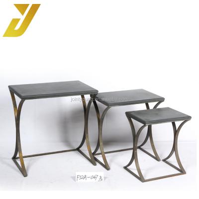 China Cheap Colorful Coffee Table S/3 Antique Furniture Metal Coffee Table for sale