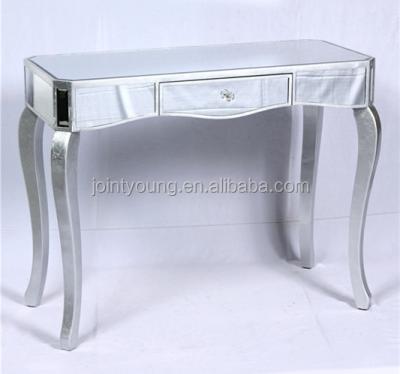 China Wholesale silver color solid wood mirrored antique console table with one drawer for sale