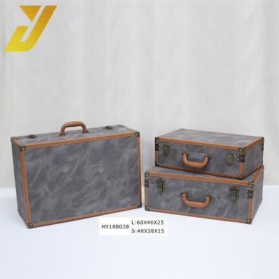 China Sustainable Classic Vintage Decorative Storage Suitcase S/3 for sale