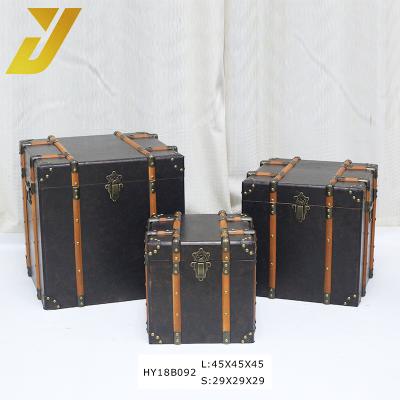 China Viable set of cheap antique wooden trunk box of 3 items for sale