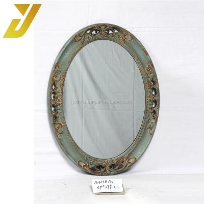 China Eco - Friendly Oval Wall Mounted Vintage Decorative Bedroom Mirror for sale