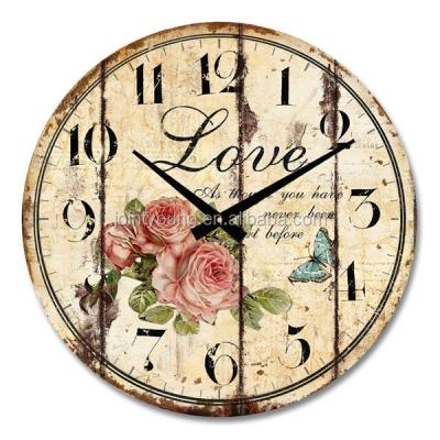 China For Wall Decoration Love Shabby Chic Wall Clock For Home Decoration for sale