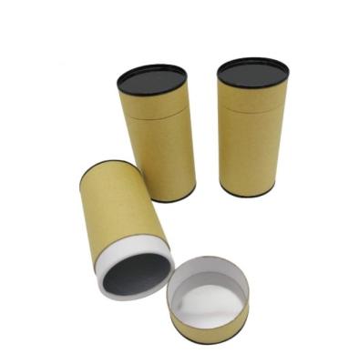 China Recycled Materials Craft Paper Custom Tube With Metal Lid Top And Bottom Base Aluminum Foil Inside For Gift Wrapping for sale