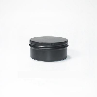 China Tea Candy Mint Lip Balm Black 150ml Matt Aluminum Round Tin Box Cosmetic Tin... for sale